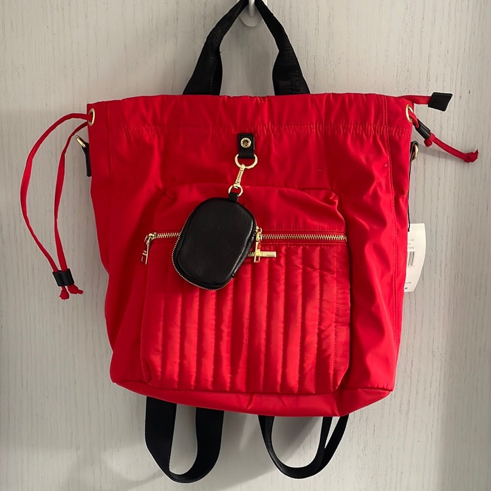 STEVE MADDEN red and black back pack new